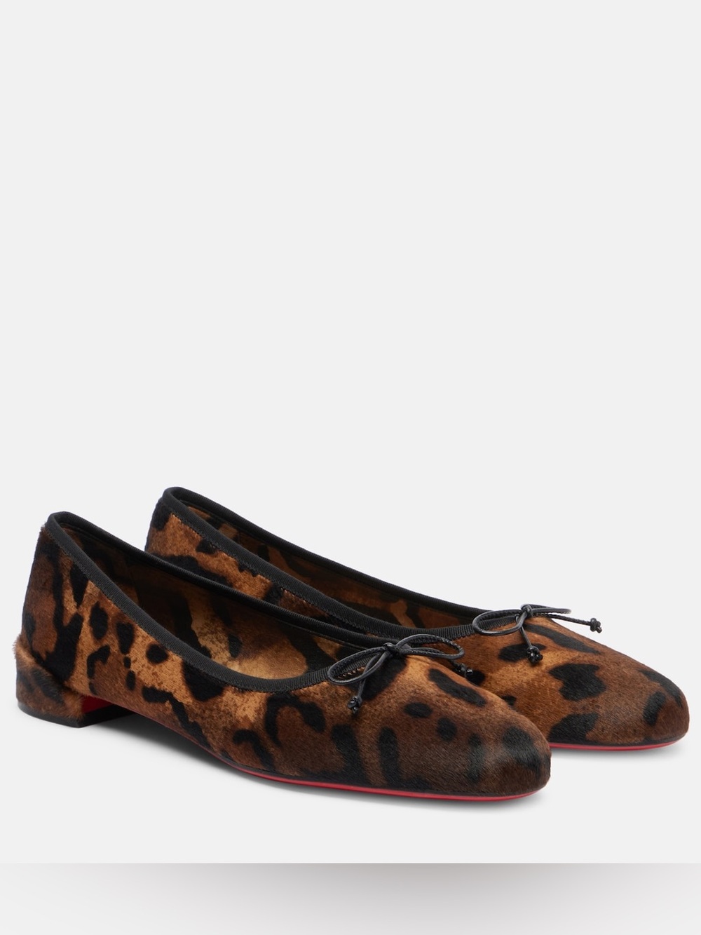 Christian Louboutin Ballet Flats Leopard-Print Calf Hair Size EU 40.5 US 10.5